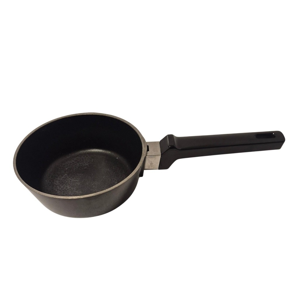 Vintage Club Aluminum Saucepan 1 Qt Nonstick Pot Black Handle Made USA No Lid